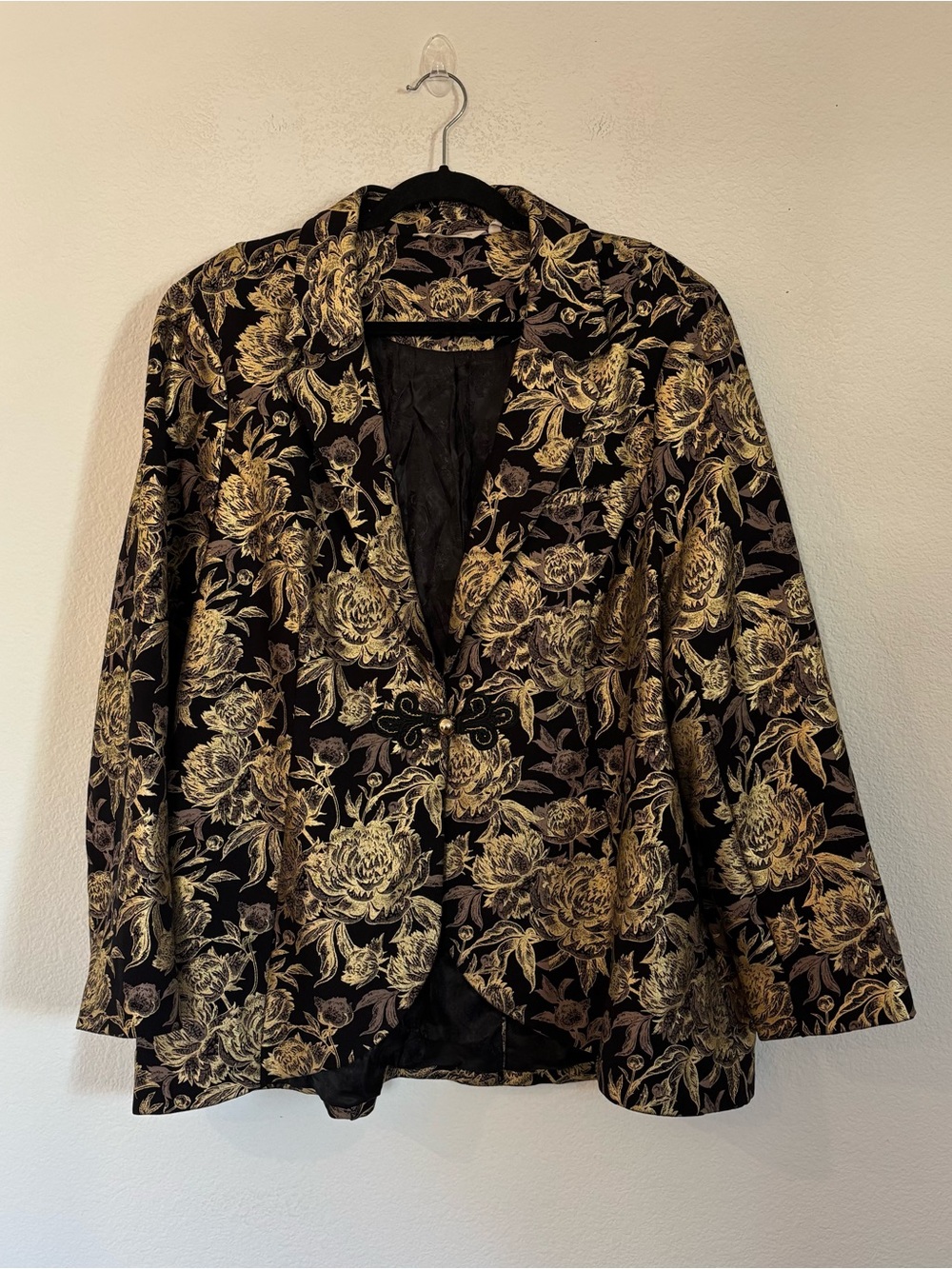 Soft Surroundings Moonstruck Black Gold Jacket Blazer